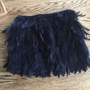 ASOS Navy Blue Feather Skirt